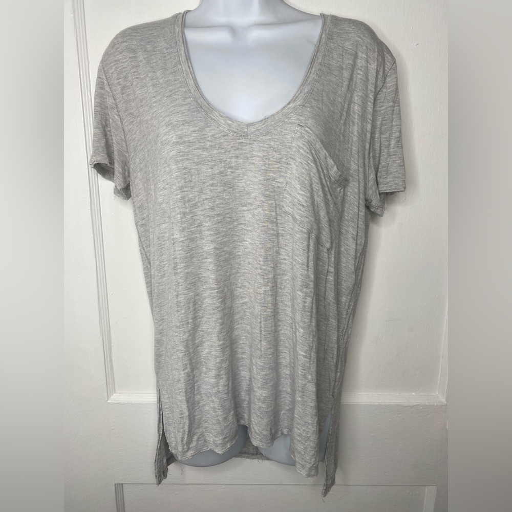 Free People CS Gray V-Neck Women's Top with Pocket